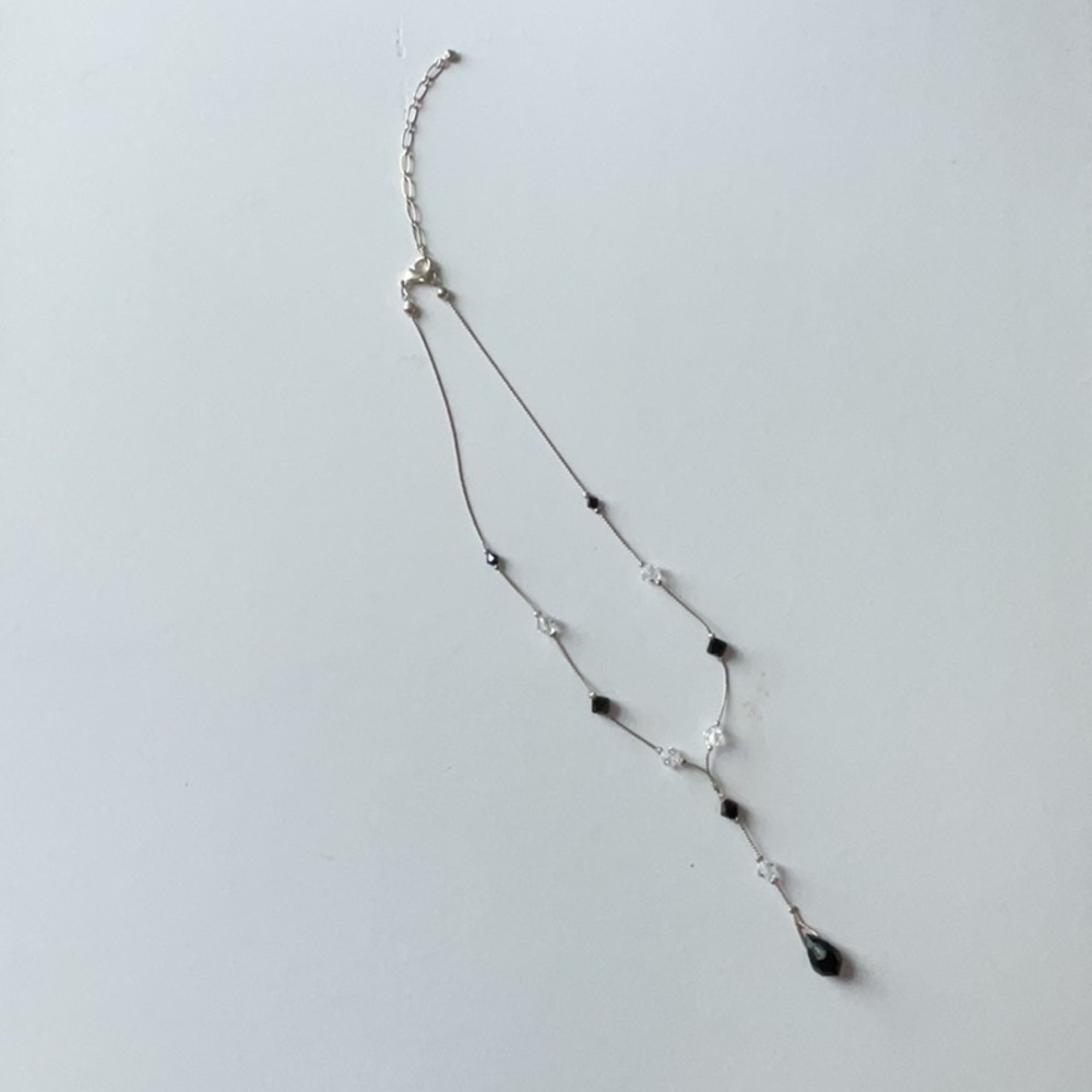 Elegant Silver and Black Necklace